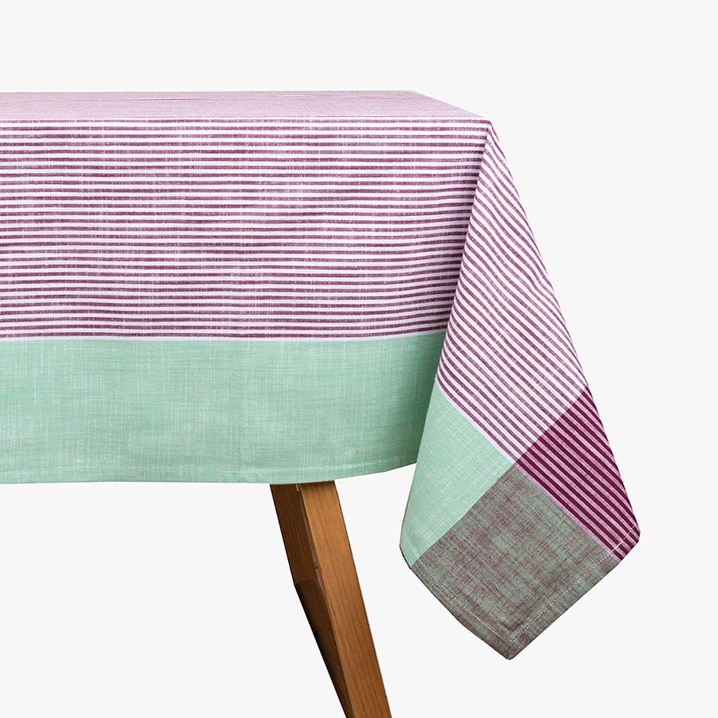 Toalha de Algodão Riscas Violeta e Verde 160x250 KERALA