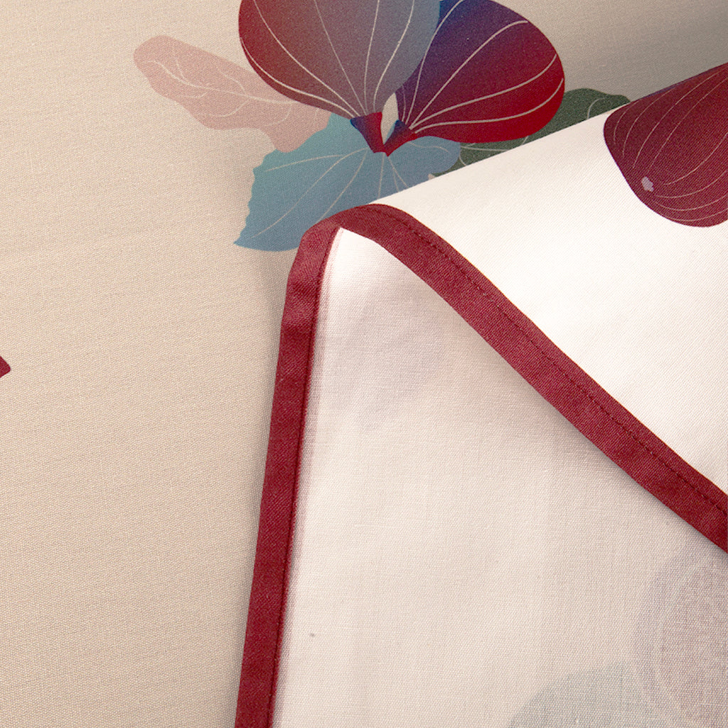 Nappe avec bordure bordeaux 150x250cm FIGO