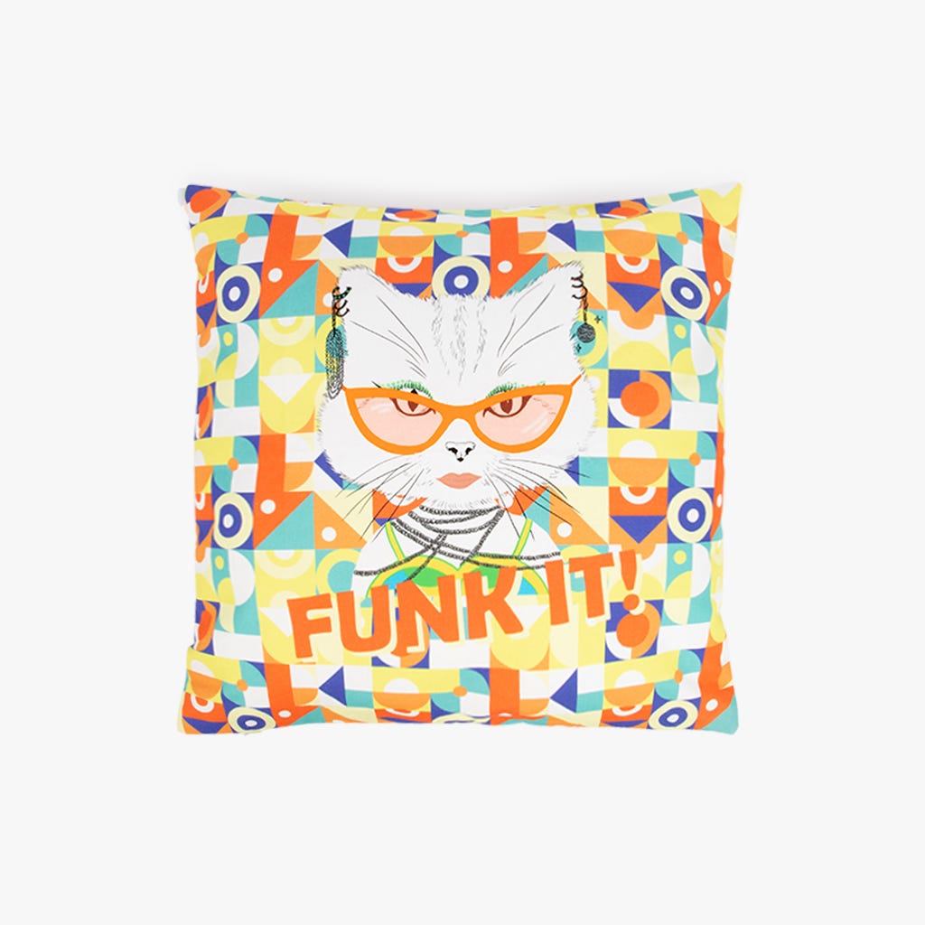 Capa de Almofada Gato Funk GATOS DE ROCK