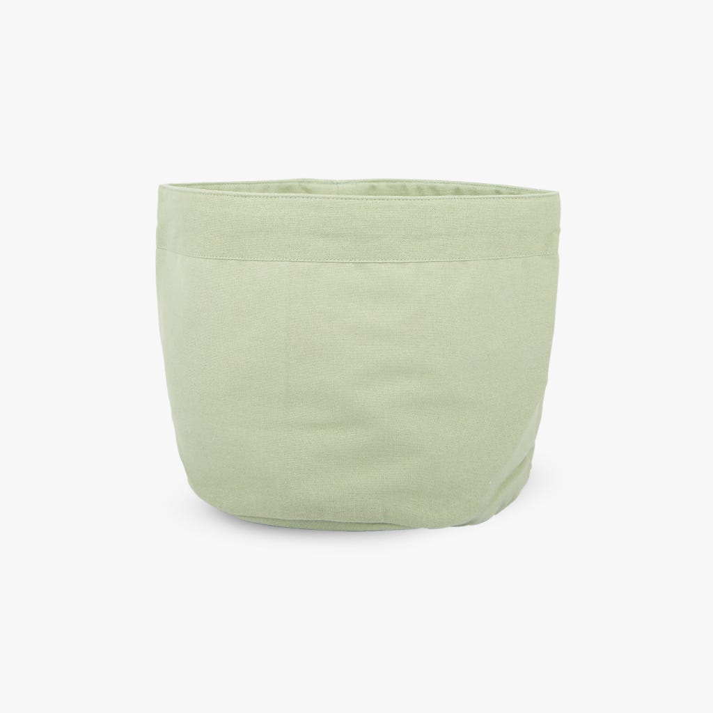 Cesto e Saco de Pão Algodão Verde Claro 4EVERYDAY