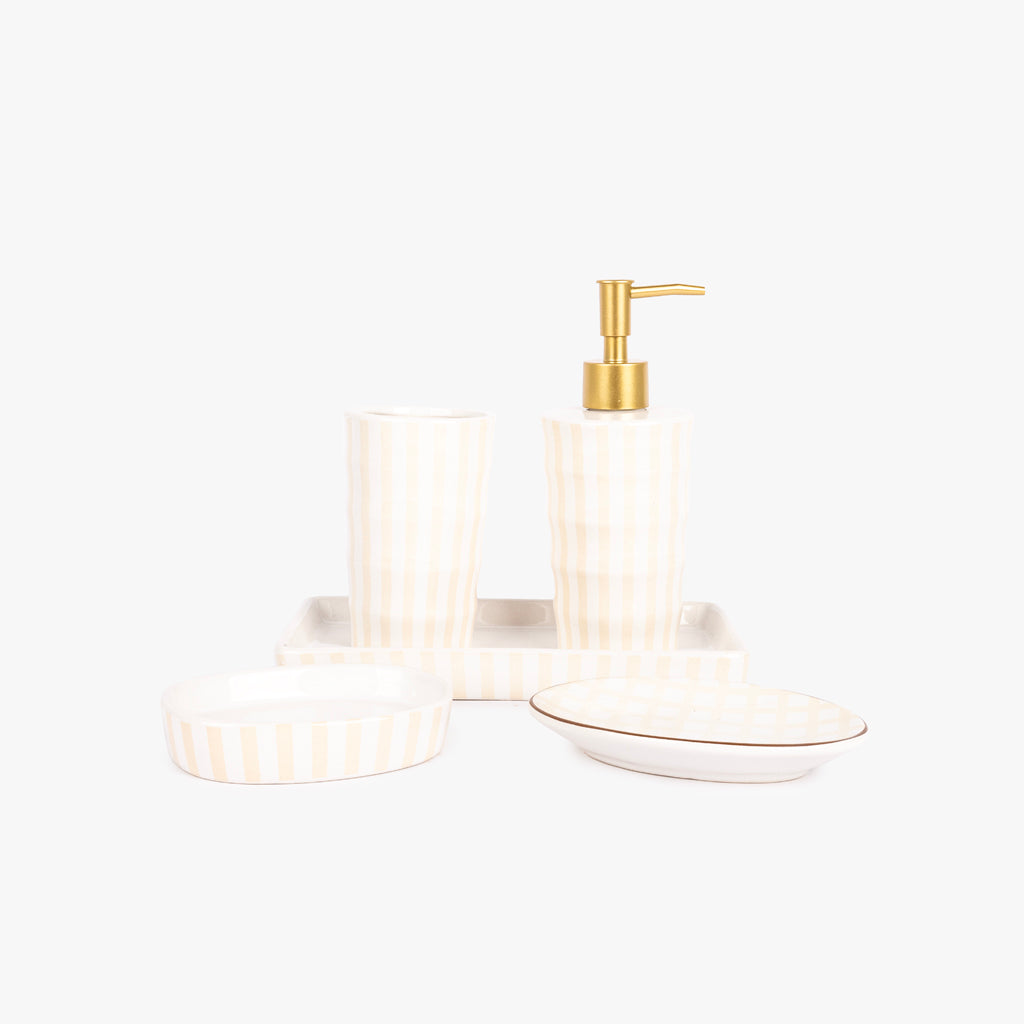 Saboneteira de Banho Redonda com Riscas Creme VICHY