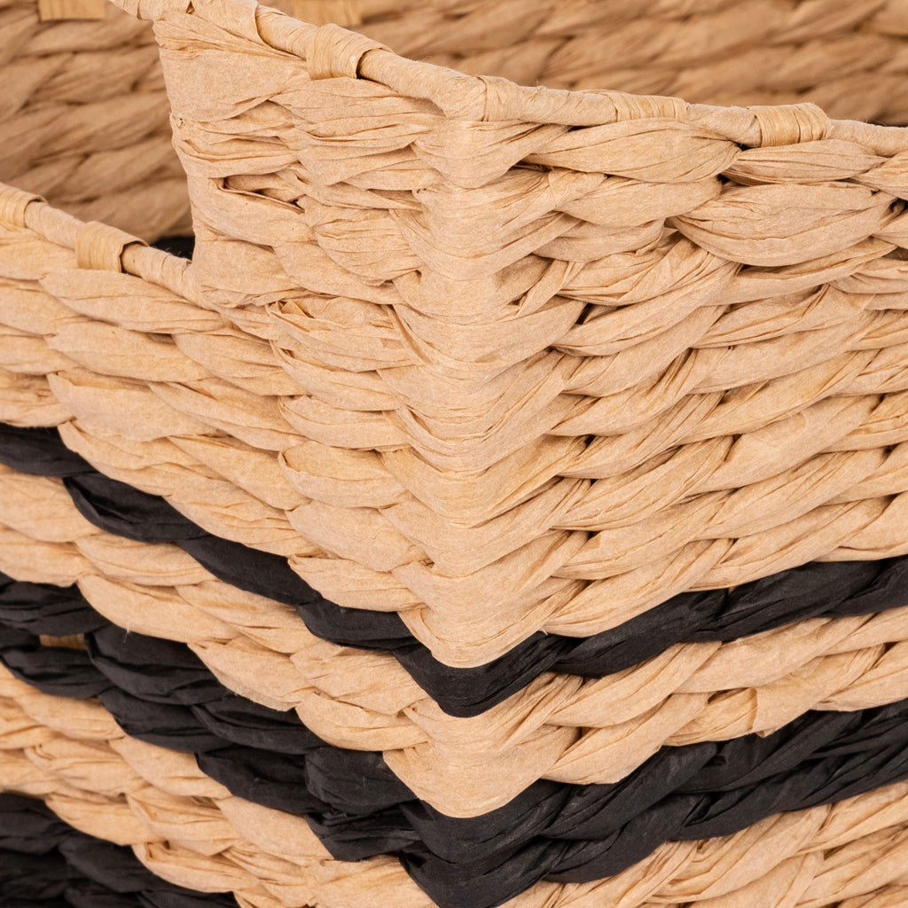 Panier rayé ODEMIRA S Naturel et Noir