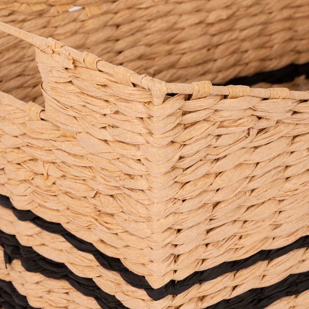 Panier rayé ODEMIRA M Naturel et Noir