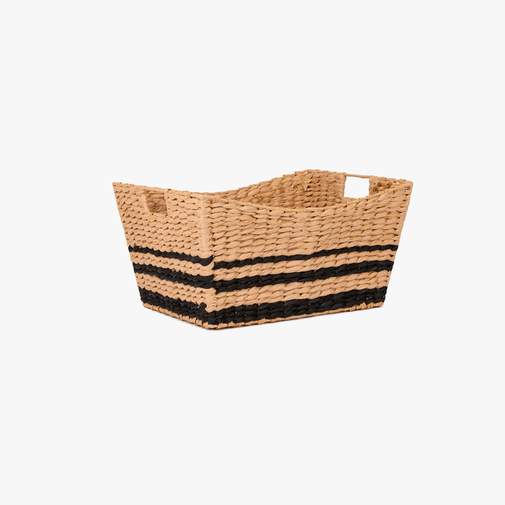Panier rayé ODEMIRA L Naturel et noir