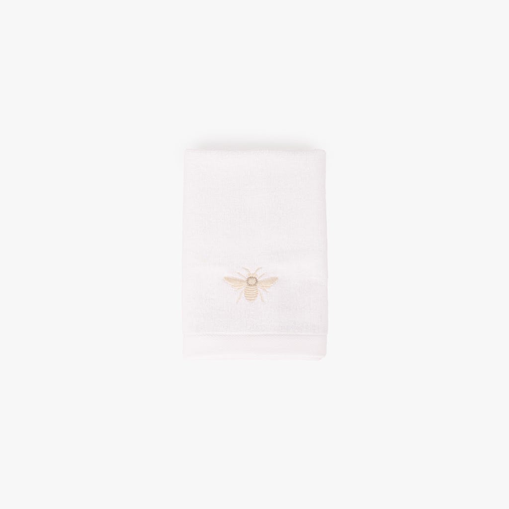 Toalha de Banho Algodão Branco com Abelha Bordada APINI