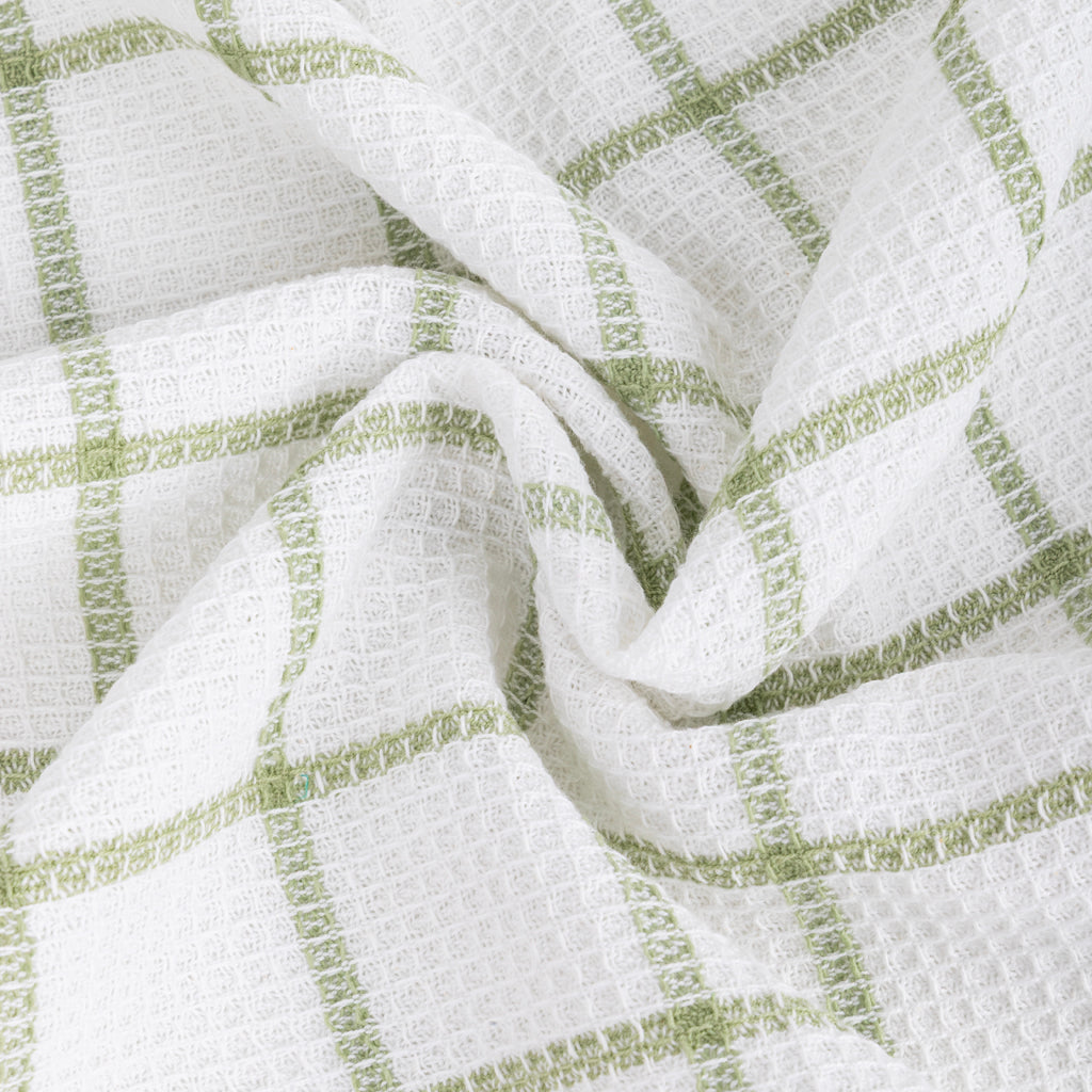 Conjunto de dois panos de Cozinha Xadrez Verde e Branco EVERYDAY