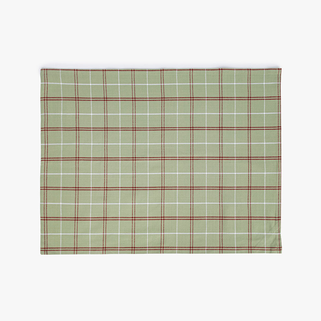 Conjunto de dois panos de Cozinha Xadrez Verde, Bordeaux e Branco CHECKS