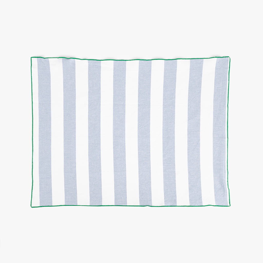 Conjunto de dois Panos de Algodão Riscas Azul e Verde TÂNGER