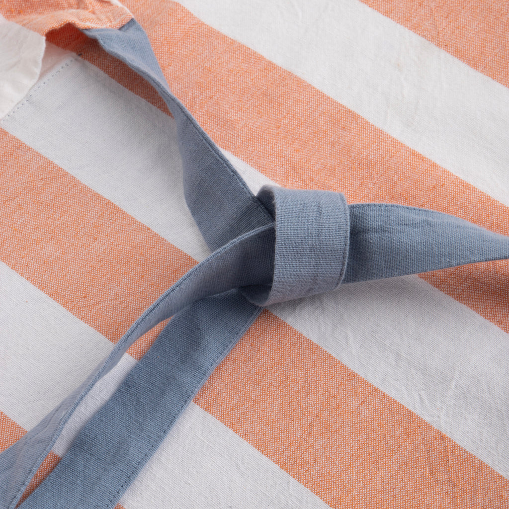 Avental de Algodão Riscas Laranja com bolso Azul TÂNGER