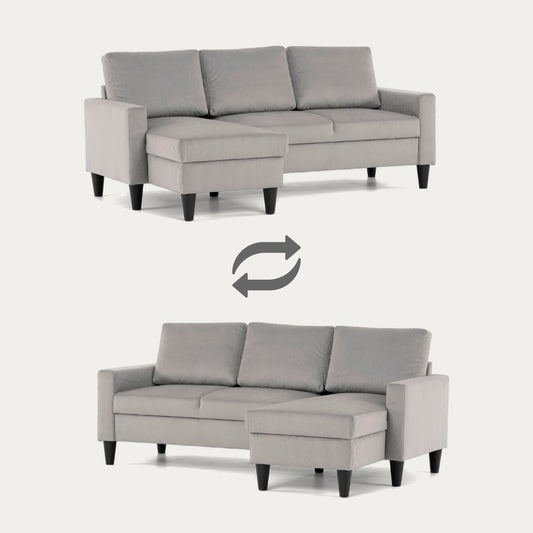 Sofá 3 Lugares com Chaise Longue Reversível - FoxC1032BSSRG3810_C24