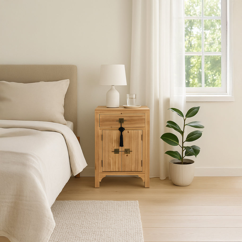 Mesa de Cabeceira Oriental Madeira OSAKA