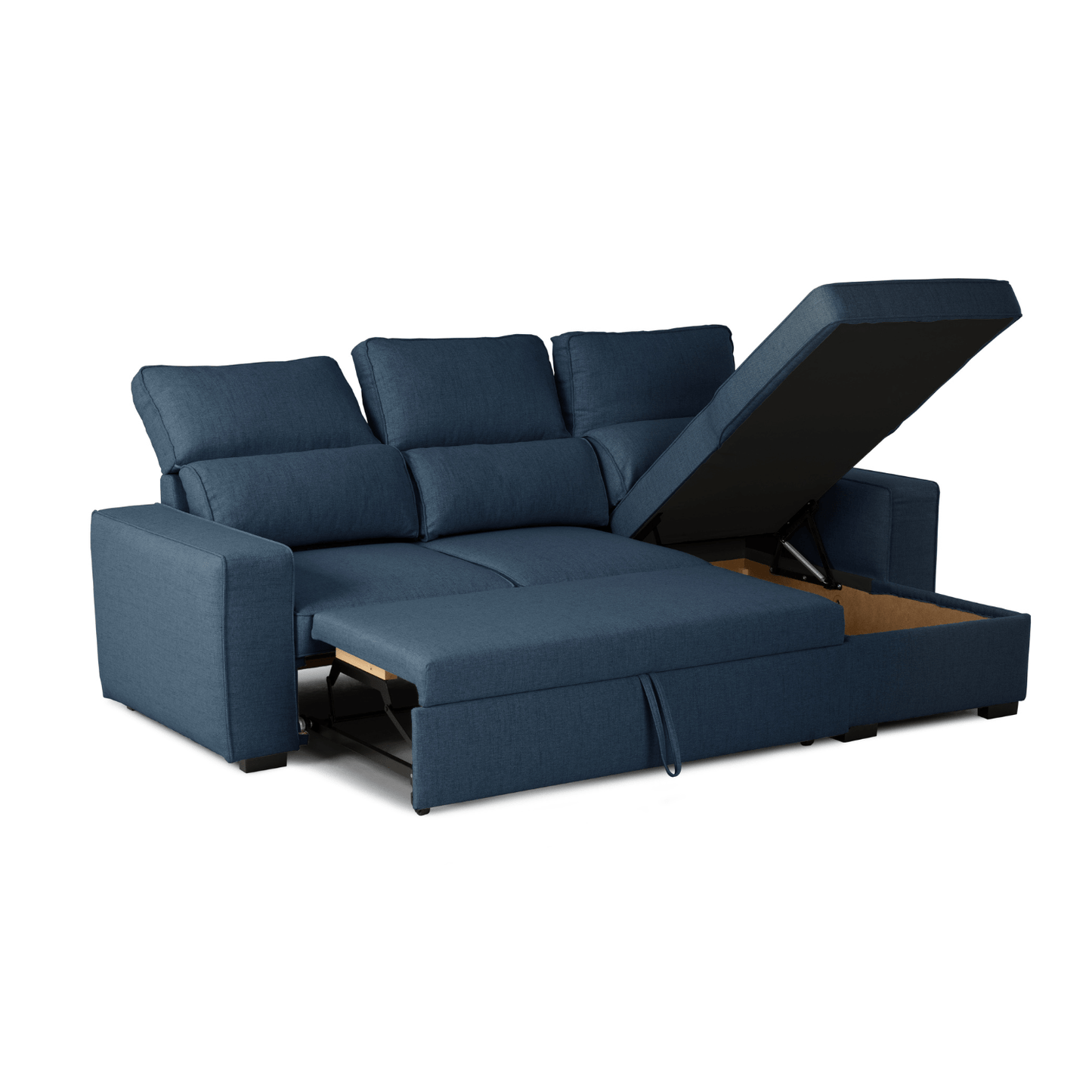 Sofá - Cama 4 Lugares com Chaise Longue Reversível e Arrumação - HarperC1536BFSRG8220_C24