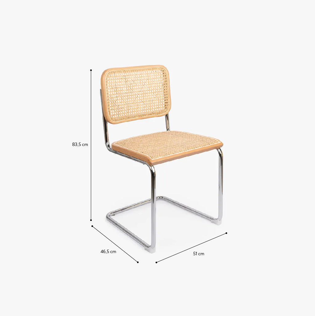 Cadeira Rattan Natural com Metal JAVA