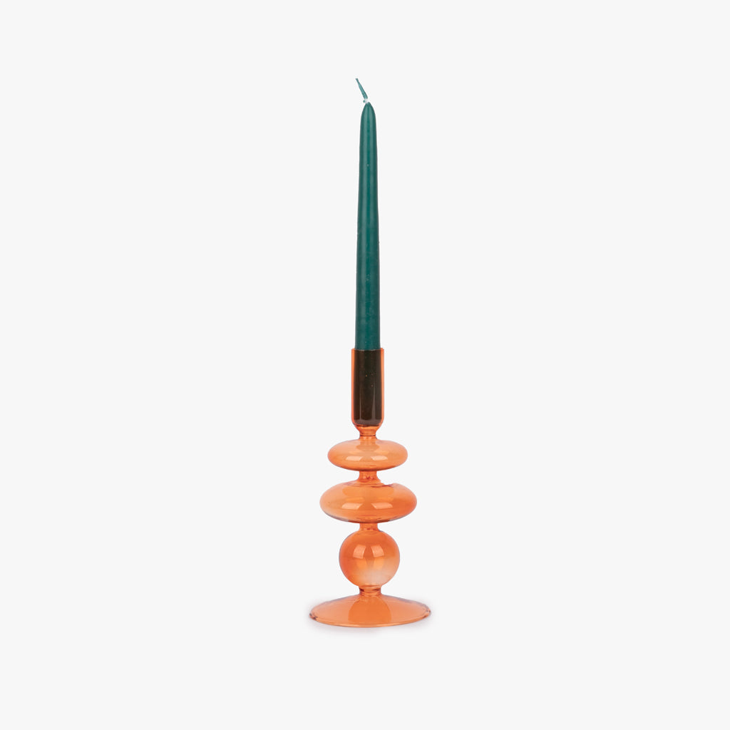 Candelabro de cristal naranja 11cm BUBBLE