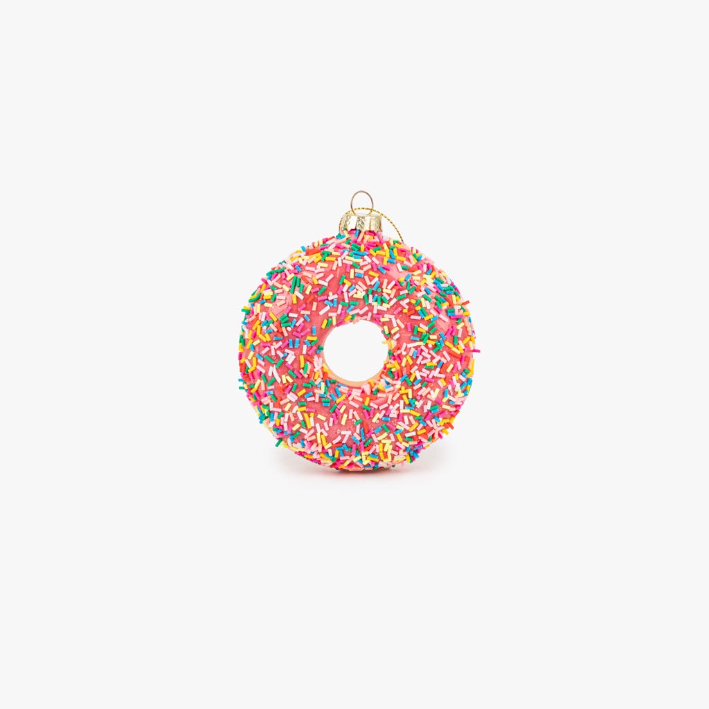 Enfeite de Vidro de Donut Multicolorido KITSCH