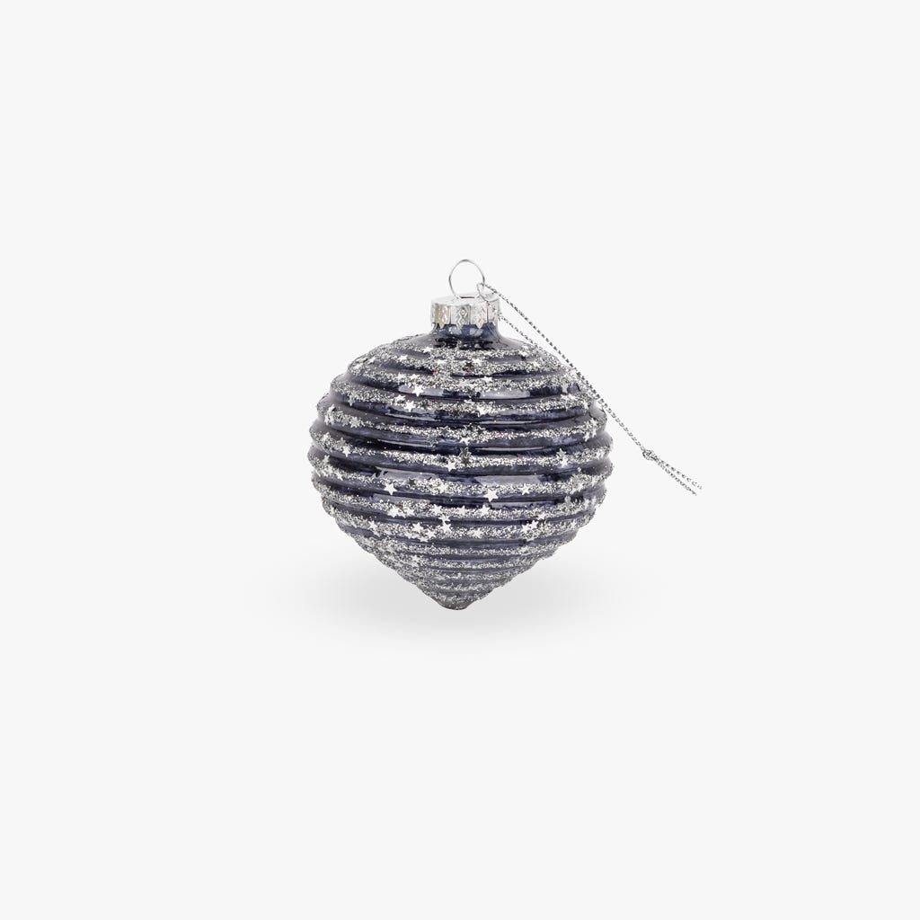 Bola de Vidro de Gota Prateado e Preto NEW BRIGHT