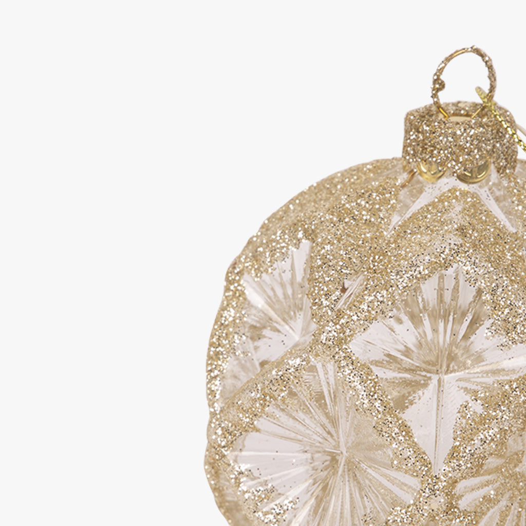 Boule en Verre Dorée 8cm NEW BRIGHT
