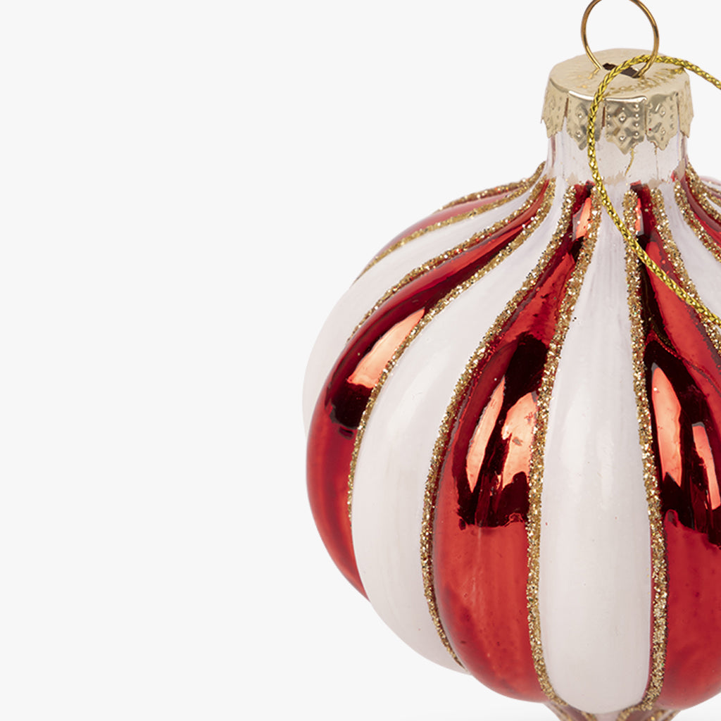 Bola de Vidro de Lágrima Vermelha e Branca KITSCH