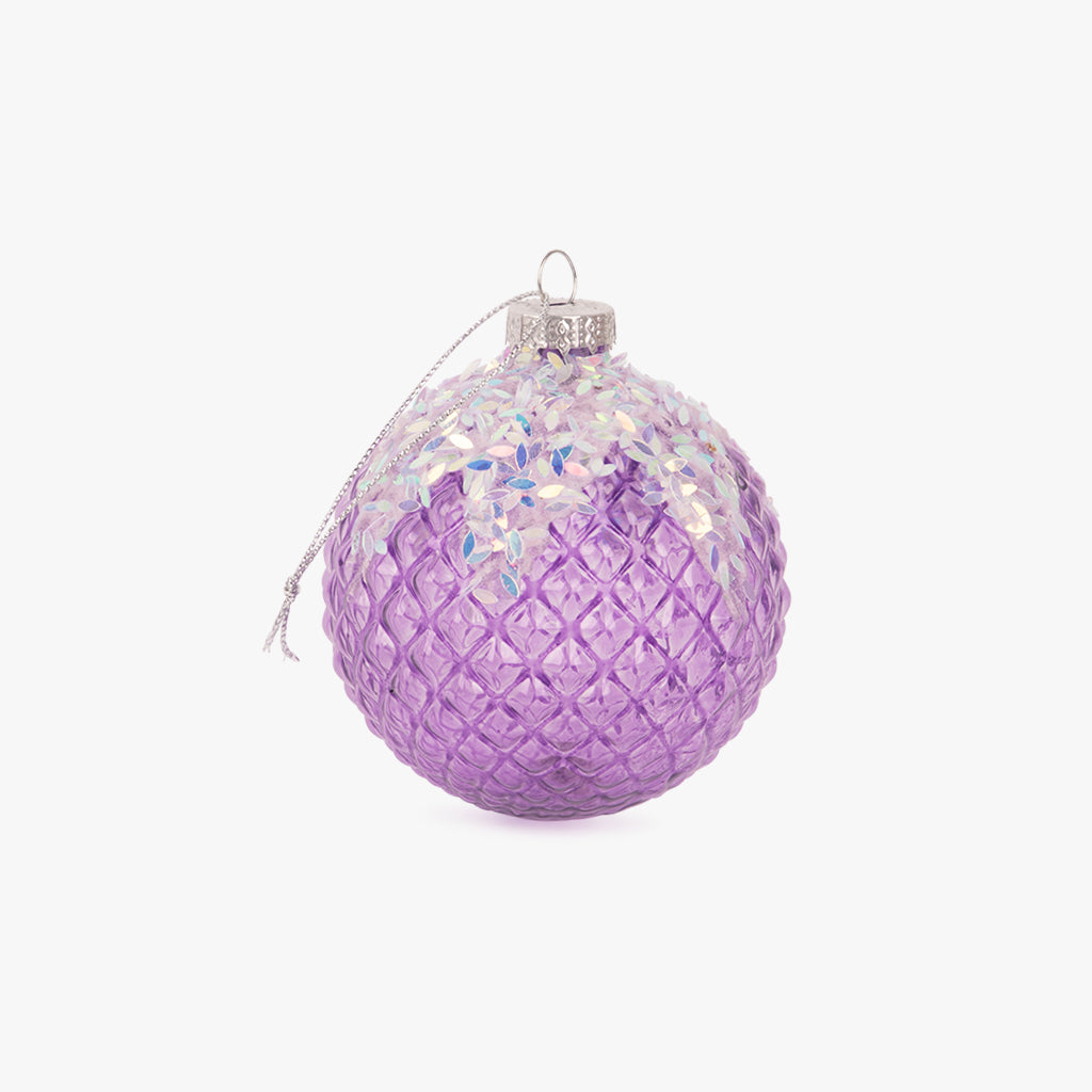 Boule en Verre Lilas 8 cm NEW BRIGHT