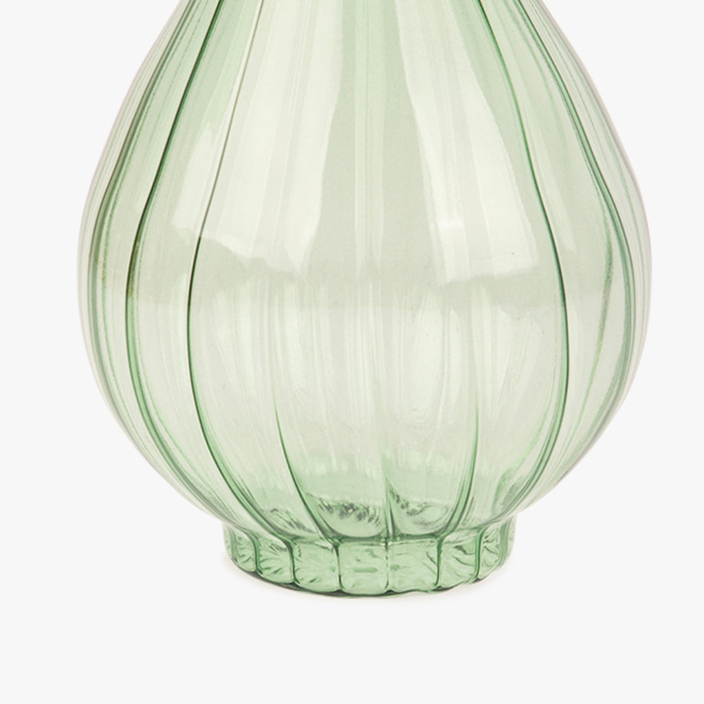 Vase en Verre Vert 18 cm NEW BRIGHT