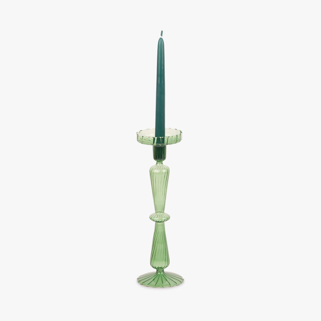 Bougeoir en Verre Vert 28 cm COZY
