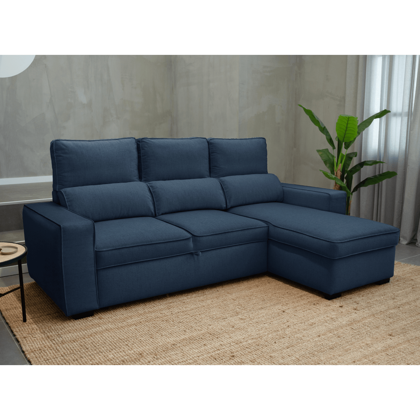 Sofá - Cama 4 Lugares com Chaise Longue Reversível e Arrumação - HarperC1536BFSRG8220_C24