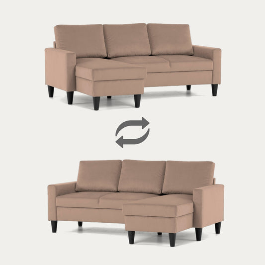 Sofá 3 Lugares com Chaise Longue Reversível - FoxC1032BSSRG0241_C24
