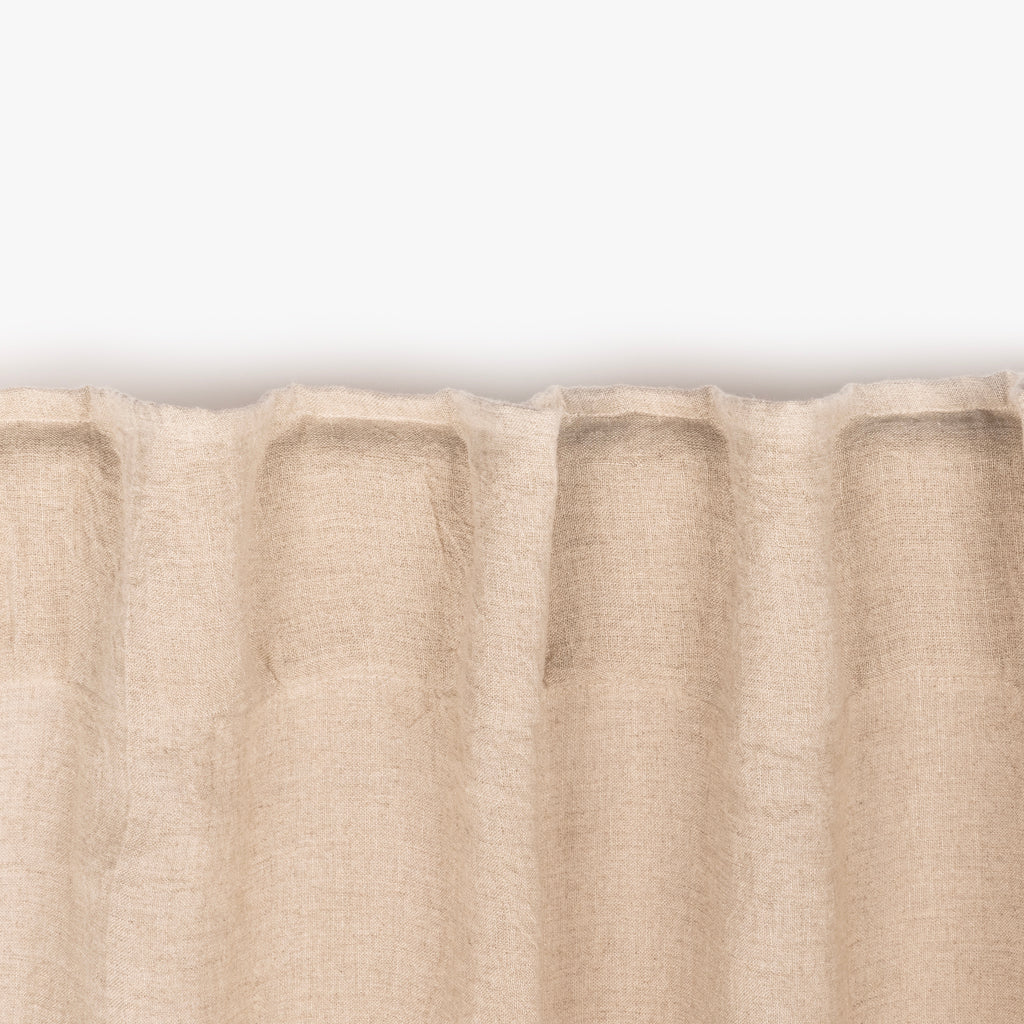 Cortinado de Linho Bege com Folhas GREEN SENSE