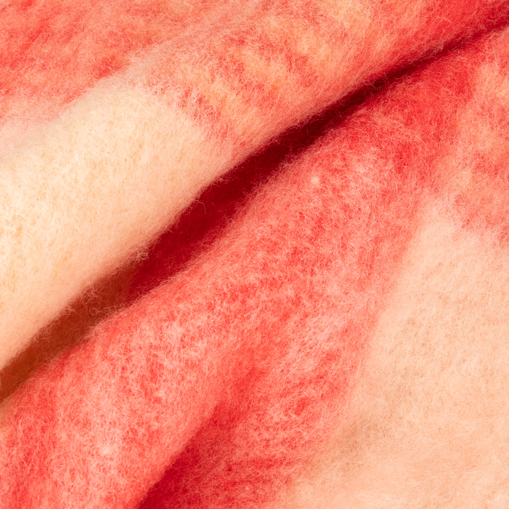 Manta de Acrílico com Franjas Vermelho e Bege WOODLAND