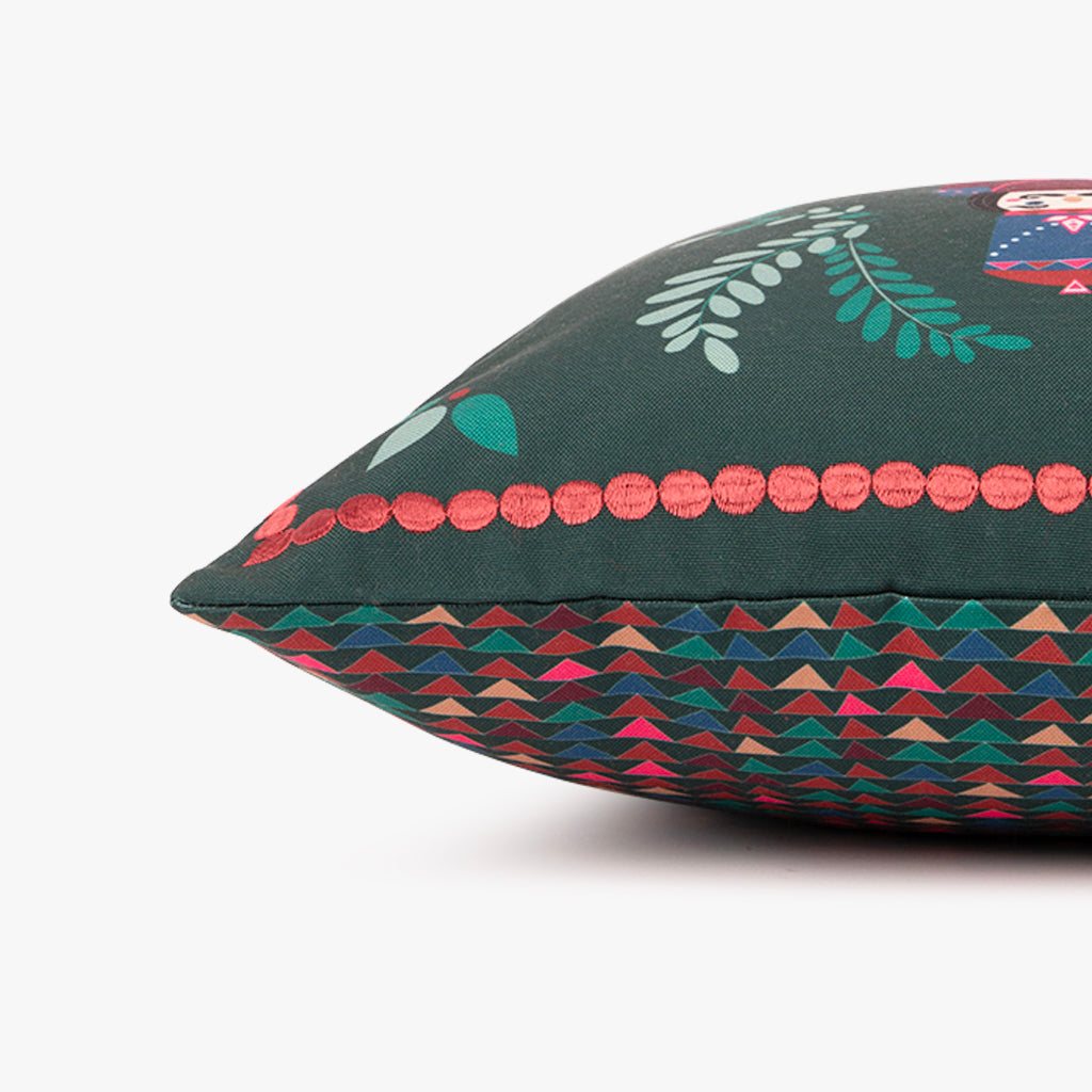 Housse de coussin verte nutcracker 45x45cm KITSCH