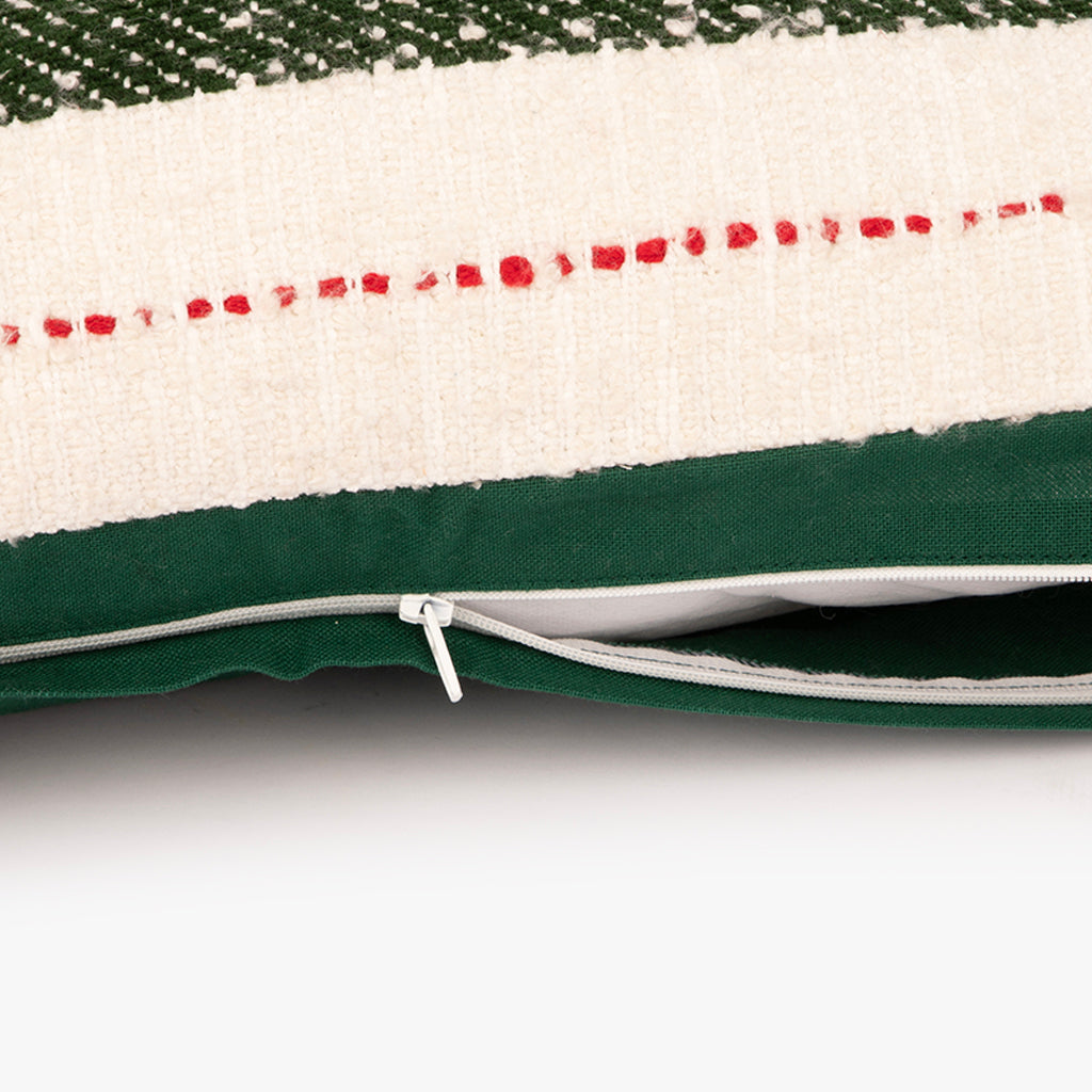 Almofada com Riscas Verde e Vermelha COZY