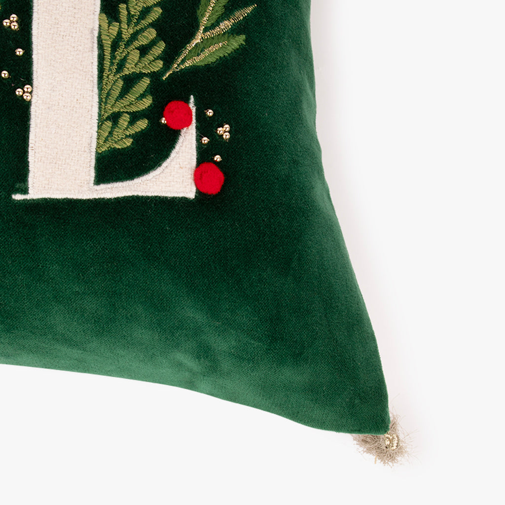 Housse de coussin en velours Joyfull Green COSY
