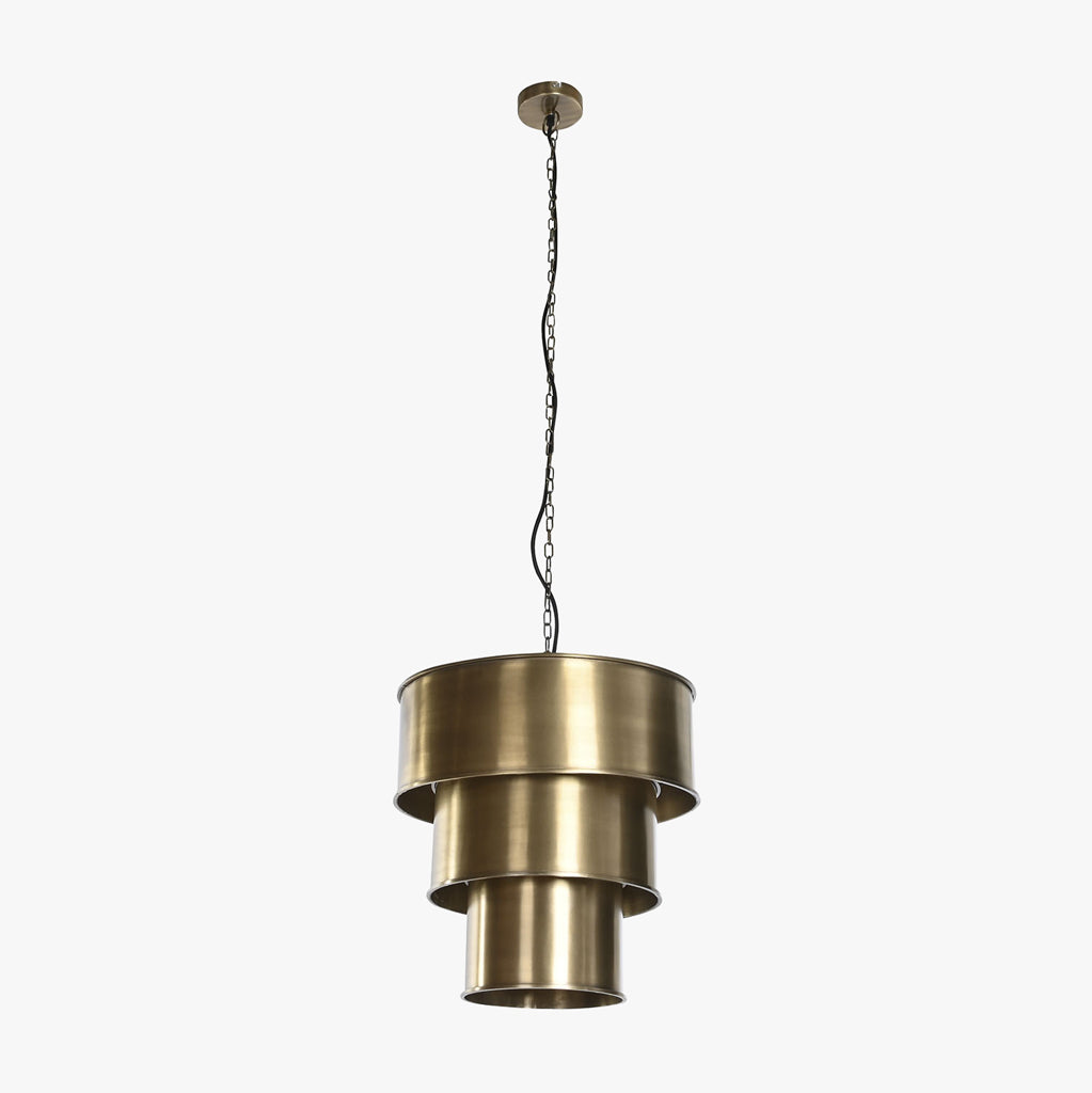 Candeeiro de Teto Triplo Dourado LUXE