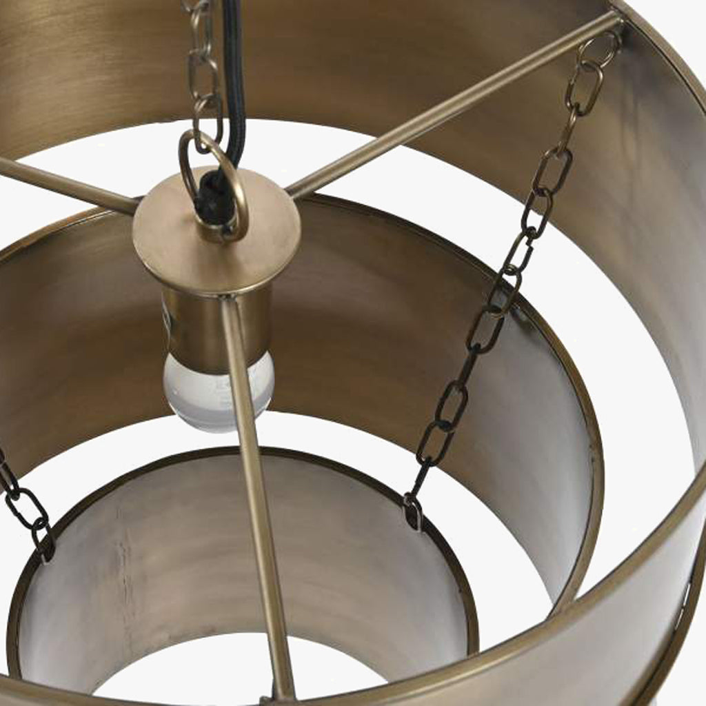 Candeeiro de Teto Triplo Dourado LUXE