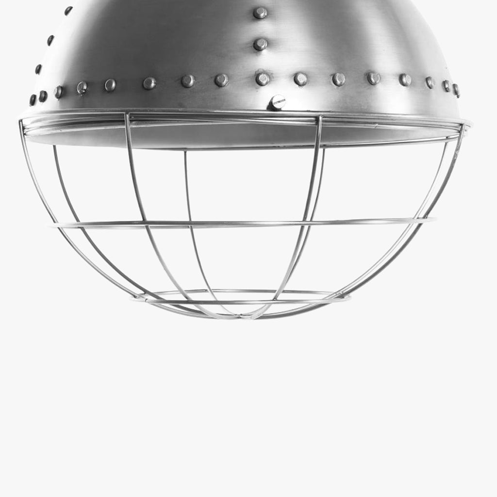 Plafonnier boule en maille argentée FORGE