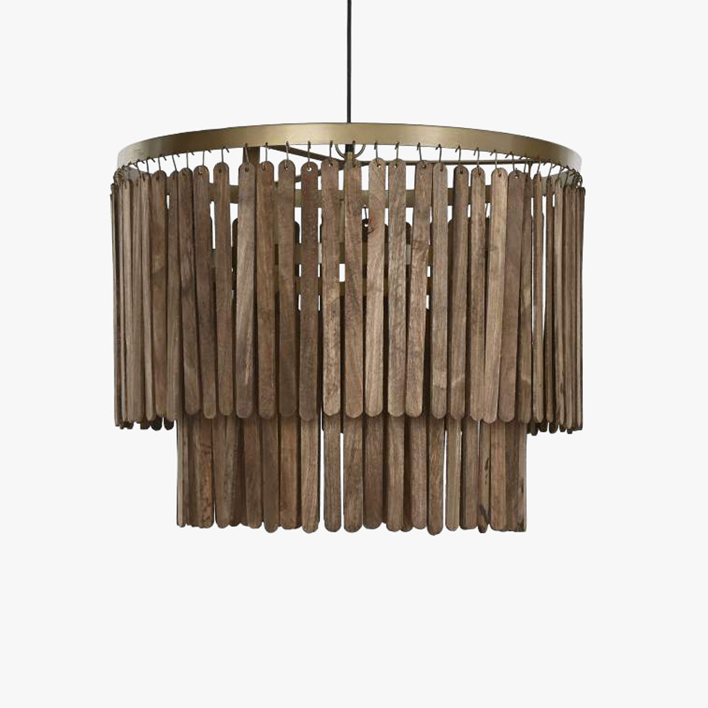 Candeeiro de Teto Ripas Madeira LUXE