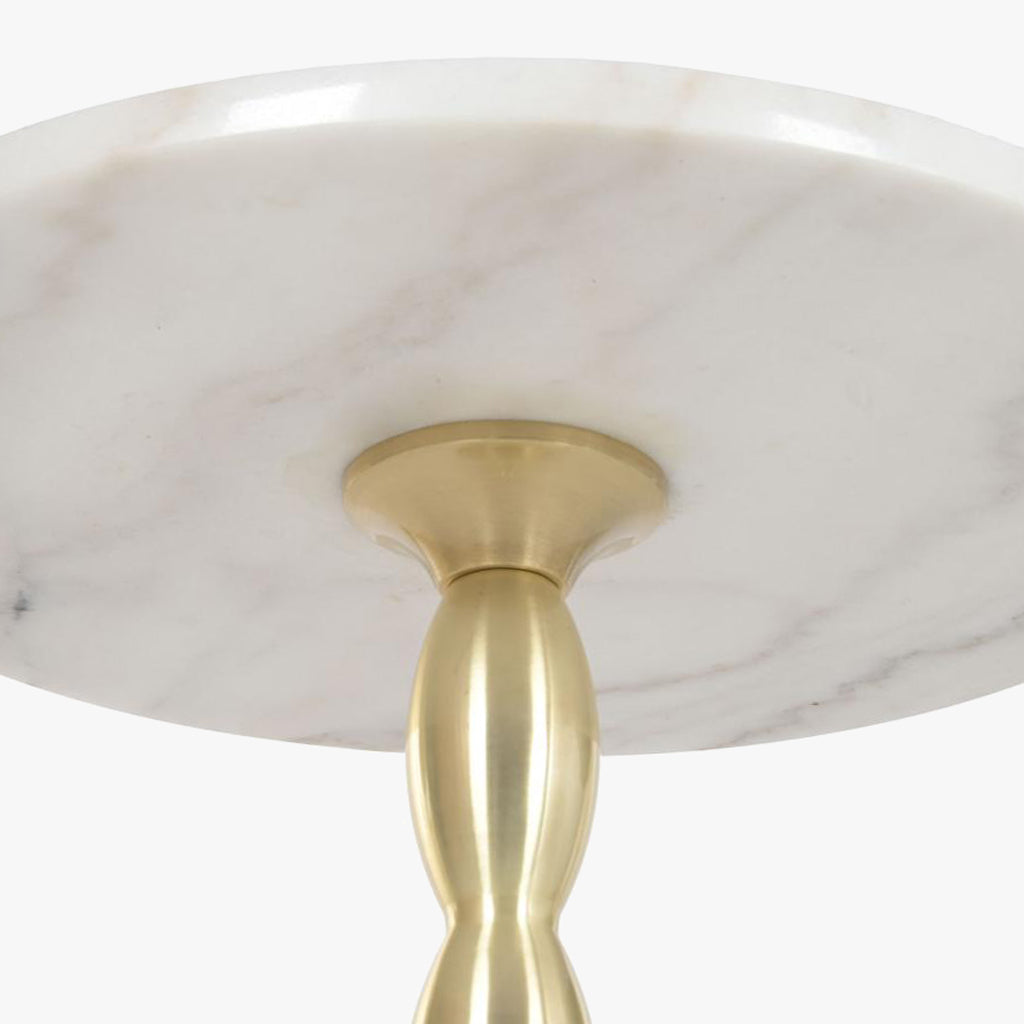 Mesa de Apoio Clássica Mármore com Pé Dourado VERSAILLES