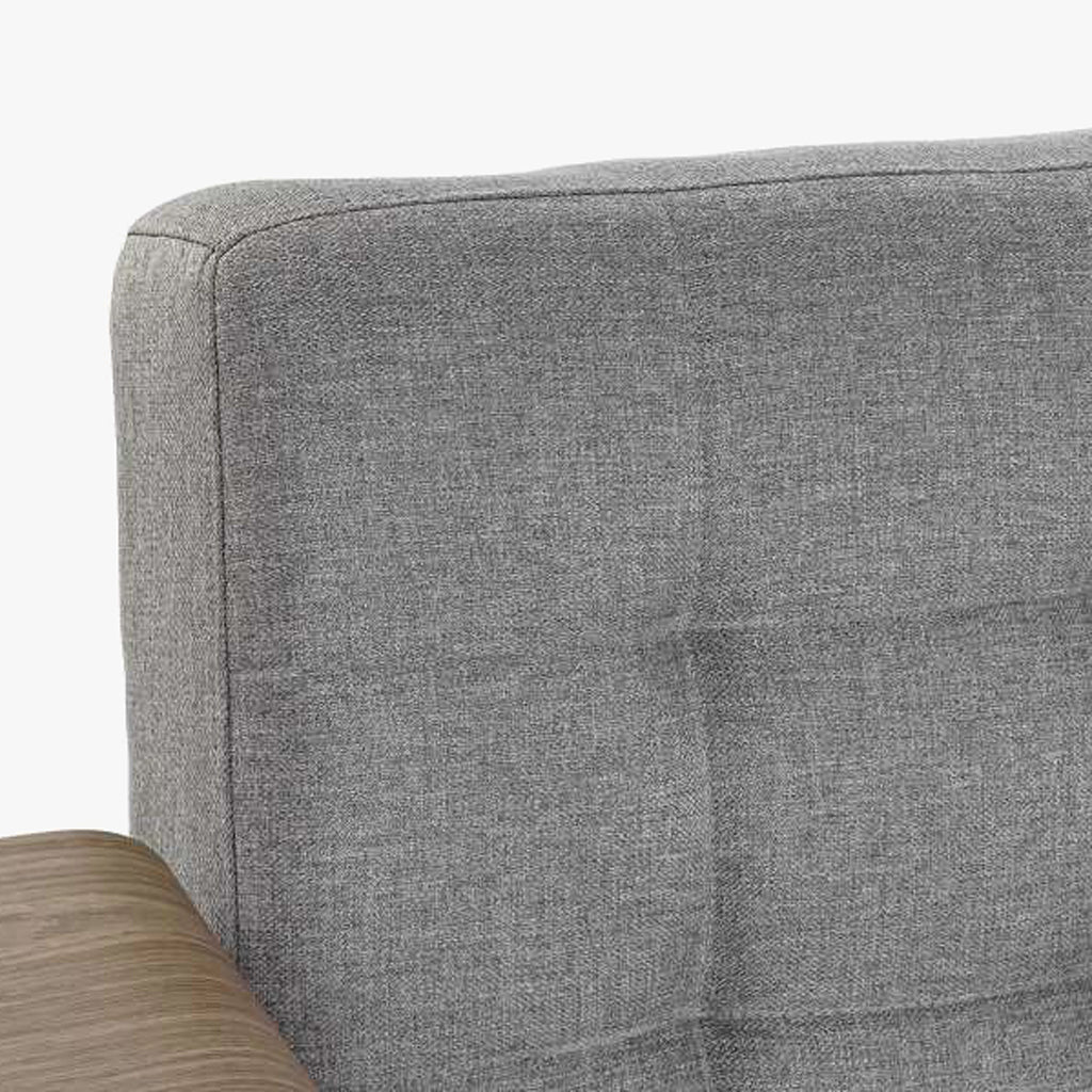 Sofá Cama Cinza com Estrutura em Madeira e Sistema Click-Clack MOVE