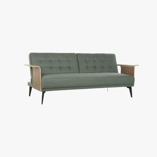 Sofá Cama Verde com Estrutura em Madeira e Sistema Click-Clack MOVE