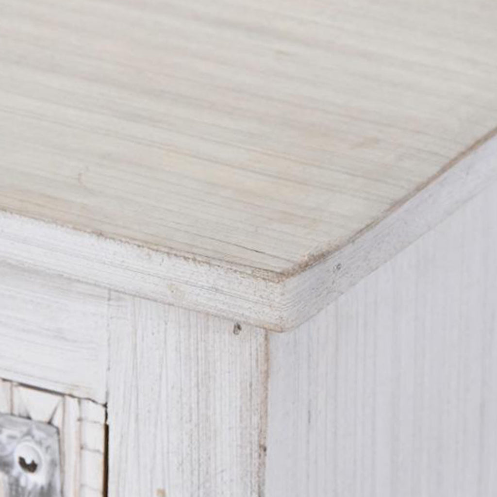 Móvel de Televisão Branco Madeira Maciça Cravada JASMIN