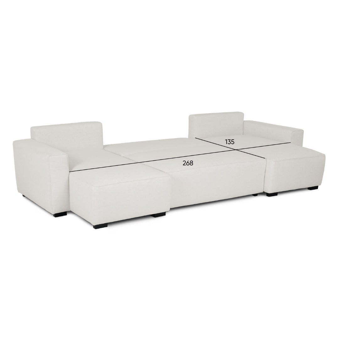 Sofá - Cama Panorâmico 5 Lugares com 2 Chaise Longue - JordanC1512ACSRG8240_C24