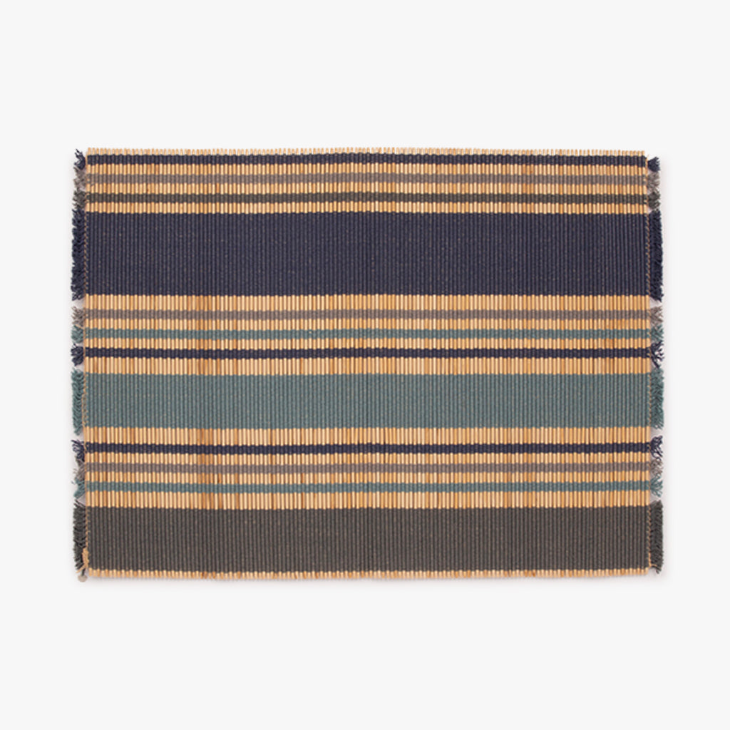 Individual Franjas Azul e Natural INDO