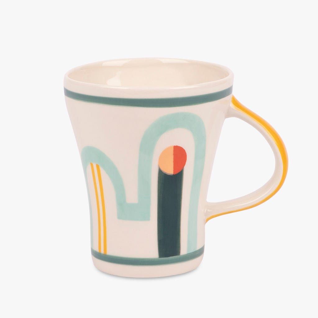 Caneca Branco e Amarelo 590ml GROOVY
