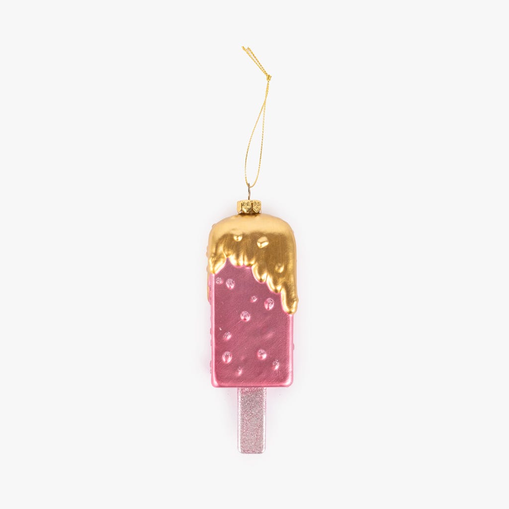 Enfeite de Natal de Gelado Rosa NEW BRIGHT
