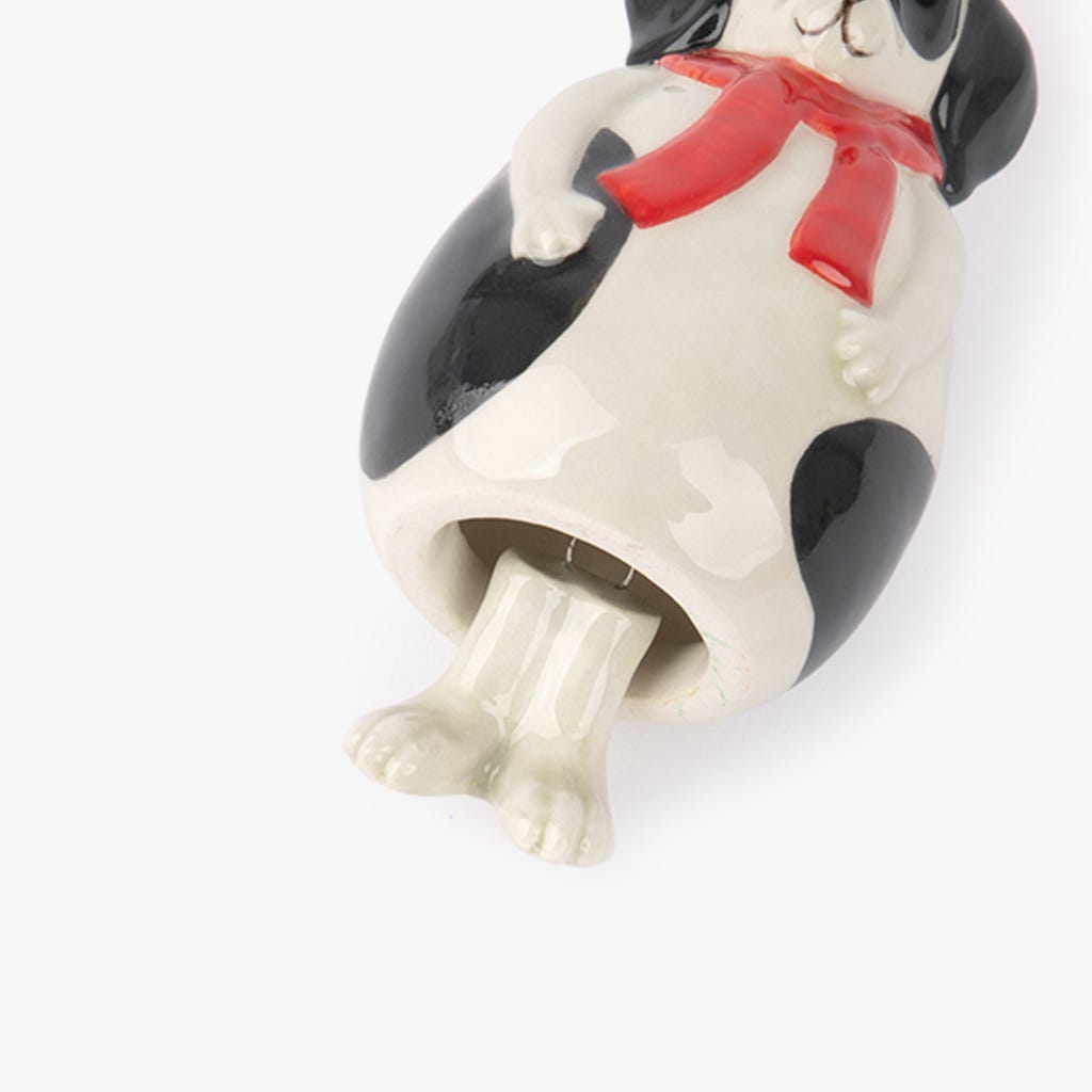 Enfeite cão branco e preto 7cm COZY