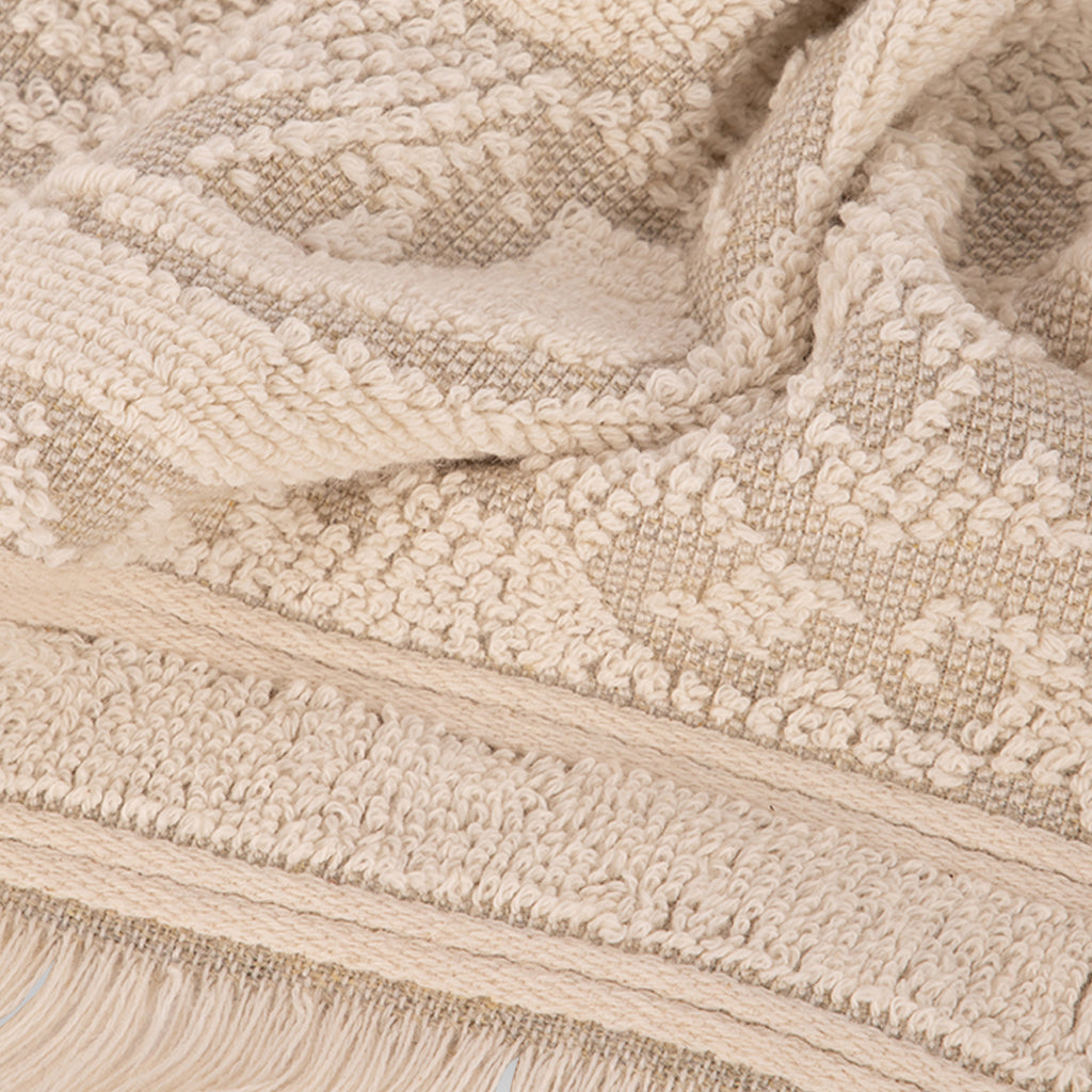 Toalha de Banho Algodão e Linho Bege e Natural MUCHA