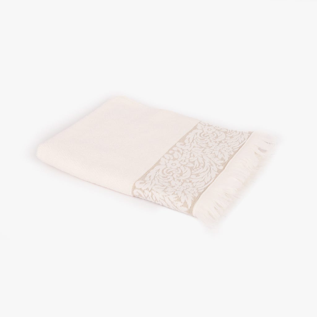 Toalha de Banho de Rosto Algodão Jacquard com Barra Floral MURANO