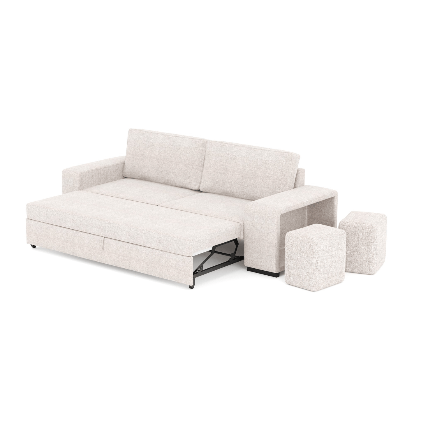 Sofá - Cama 3 Lugares + 2 Puffs - AveryS9903CSRG8242_C24