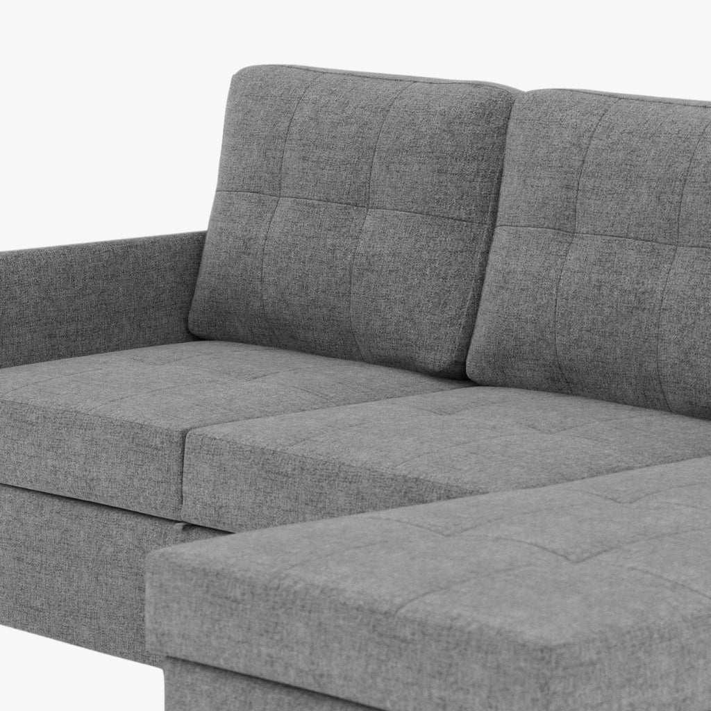 Sofá cama reversible BELA antracita con chaise longue
