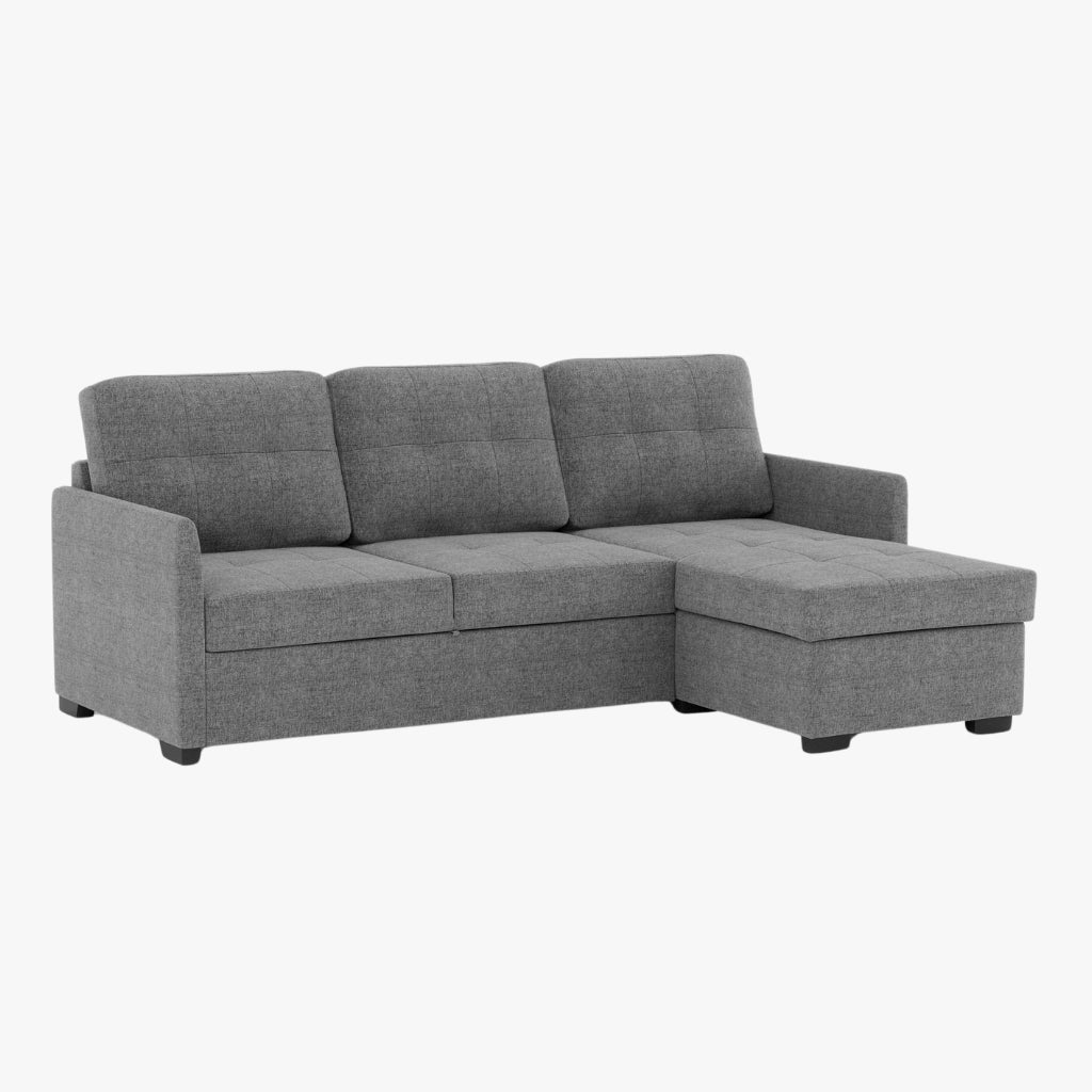 Sofá cama reversible BELA antracita con chaise longue